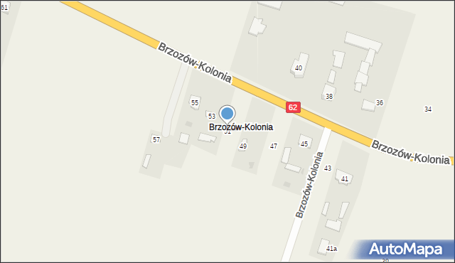 Brzozów-Kolonia, Brzozów-Kolonia, 51, mapa Brzozów-Kolonia
