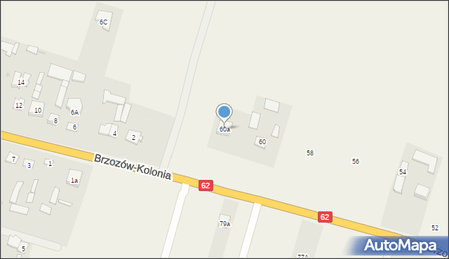 Brzozów-Kolonia, Brzozów-Kolonia, 60a, mapa Brzozów-Kolonia