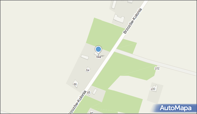 Brzozów-Kolonia, Brzozów-Kolonia, 64a, mapa Brzozów-Kolonia