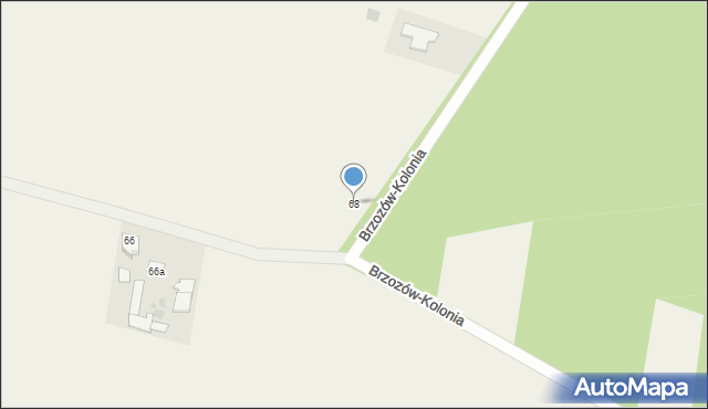 Brzozów-Kolonia, Brzozów-Kolonia, 68, mapa Brzozów-Kolonia