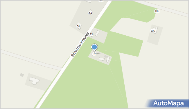 Brzozów-Kolonia, Brzozów-Kolonia, 87, mapa Brzozów-Kolonia