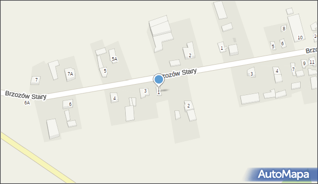 Brzozów Stary, Brzozów Stary, 1, mapa Brzozów Stary