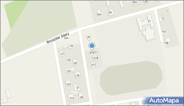Brzozów Stary, Brzozów Stary, 67A, mapa Brzozów Stary