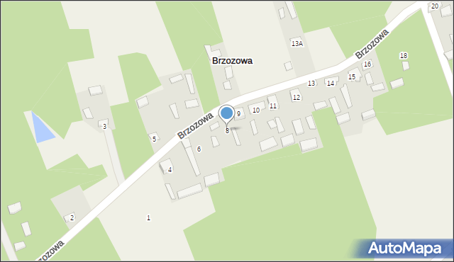 Brzozowa, Brzozowa, 8, mapa Brzozowa