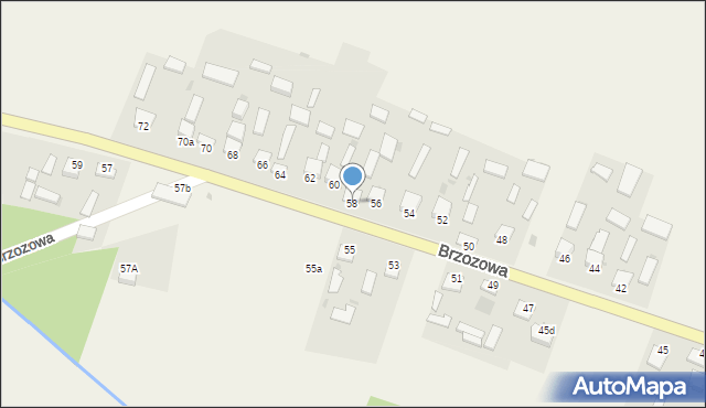 Brzozowa, Brzozowa, 58, mapa Brzozowa