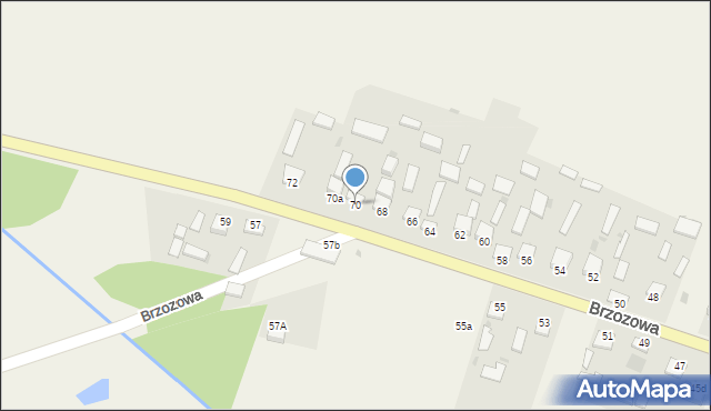 Brzozowa, Brzozowa, 70, mapa Brzozowa