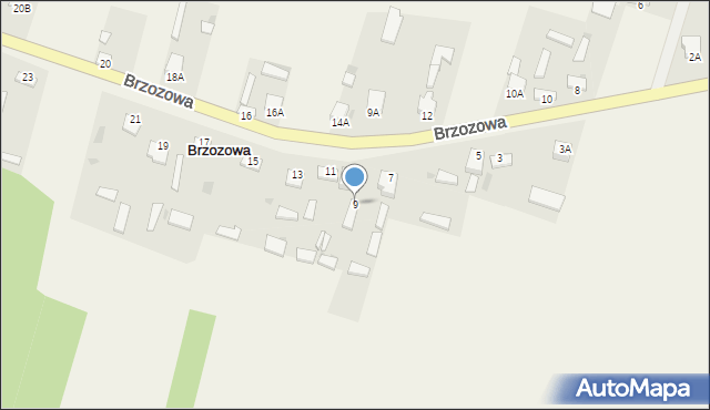 Brzozowa, Brzozowa, 9, mapa Brzozowa
