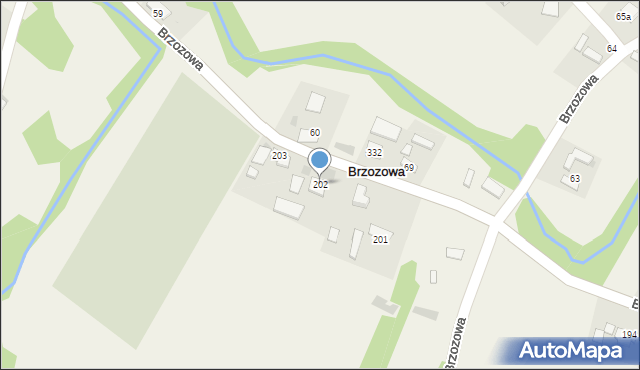 Brzozowa, Brzozowa, 202, mapa Brzozowa