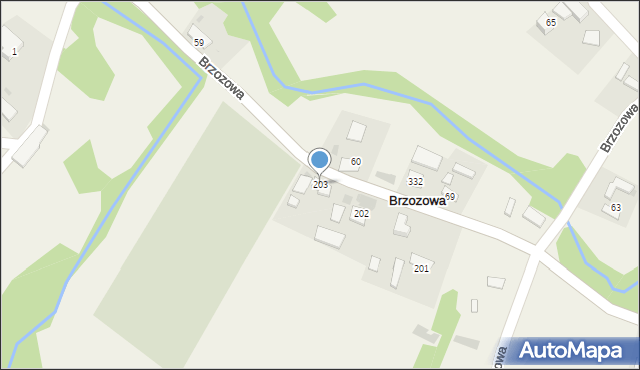 Brzozowa, Brzozowa, 203, mapa Brzozowa