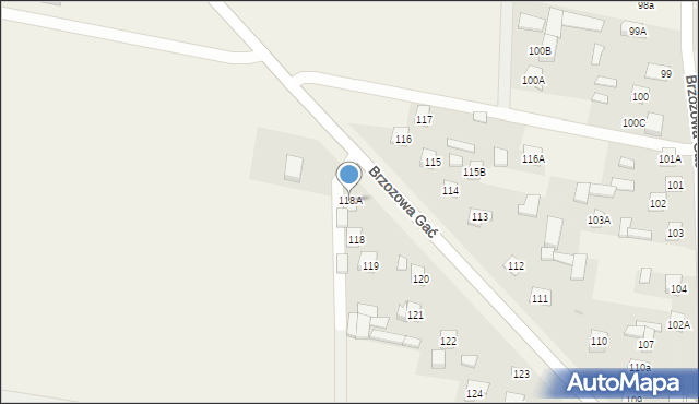 Brzozowa Gać, Brzozowa Gać, 118A, mapa Brzozowa Gać