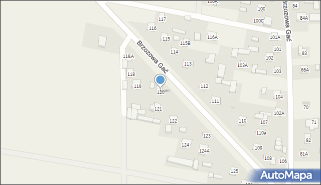 Brzozowa Gać, Brzozowa Gać, 120, mapa Brzozowa Gać