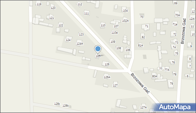 Brzozowa Gać, Brzozowa Gać, 125, mapa Brzozowa Gać