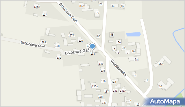 Brzozowa Gać, Brzozowa Gać, 133, mapa Brzozowa Gać