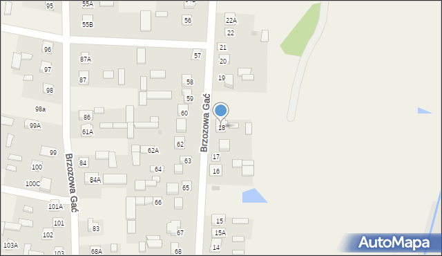 Brzozowa Gać, Brzozowa Gać, 18, mapa Brzozowa Gać