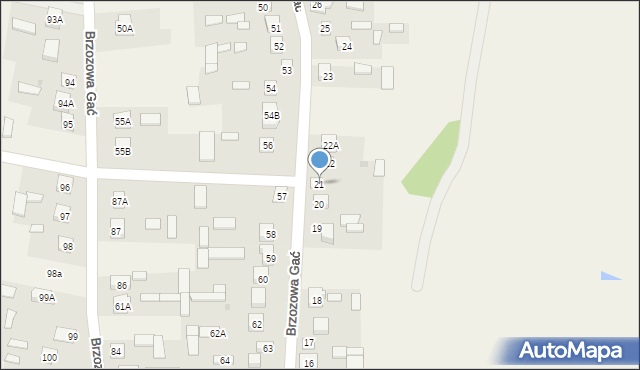 Brzozowa Gać, Brzozowa Gać, 21, mapa Brzozowa Gać