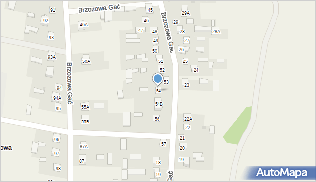 Brzozowa Gać, Brzozowa Gać, 54, mapa Brzozowa Gać