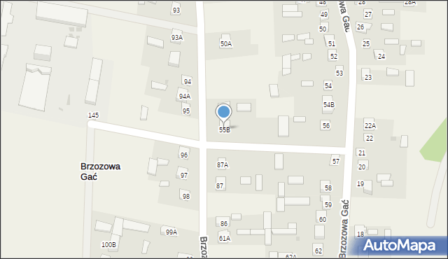 Brzozowa Gać, Brzozowa Gać, 55B, mapa Brzozowa Gać