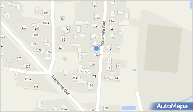 Brzozowa Gać, Brzozowa Gać, 75, mapa Brzozowa Gać