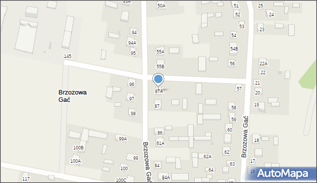 Brzozowa Gać, Brzozowa Gać, 87A, mapa Brzozowa Gać