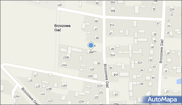 Brzozowa Gać, Brzozowa Gać, 99A, mapa Brzozowa Gać