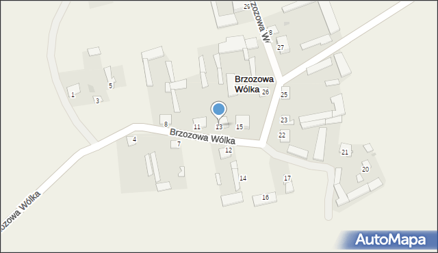 Brzozowa Wólka, Brzozowa Wólka, 13, mapa Brzozowa Wólka