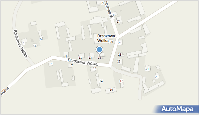 Brzozowa Wólka, Brzozowa Wólka, 15, mapa Brzozowa Wólka