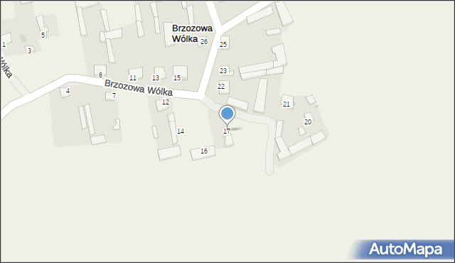 Brzozowa Wólka, Brzozowa Wólka, 17, mapa Brzozowa Wólka