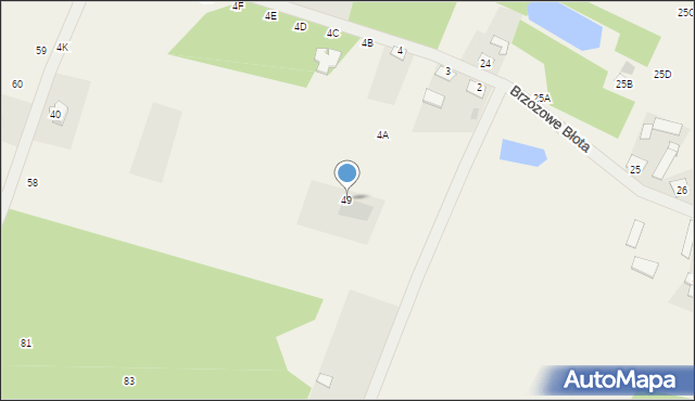 Brzozowe Błota, Brzozowe Błota, 49, mapa Brzozowe Błota