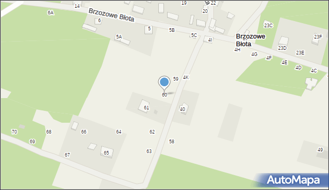 Brzozowe Błota, Brzozowe Błota, 60, mapa Brzozowe Błota