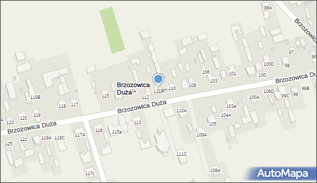 Brzozowica Duża, Brzozowica Duża, 111A, mapa Brzozowica Duża