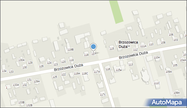 Brzozowica Duża, Brzozowica Duża, 117, mapa Brzozowica Duża