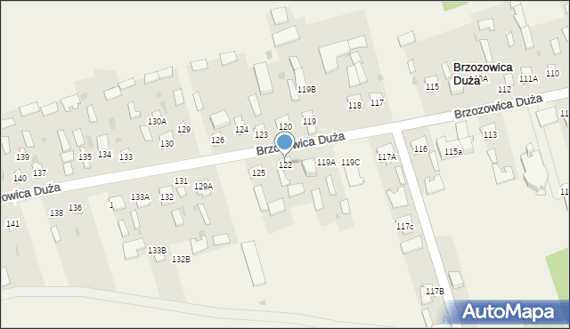 Brzozowica Duża, Brzozowica Duża, 122, mapa Brzozowica Duża