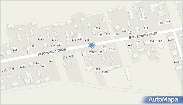 Brzozowica Duża, Brzozowica Duża, 133A, mapa Brzozowica Duża