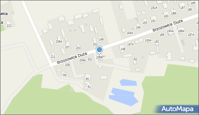 Brzozowica Duża, Brzozowica Duża, 200A, mapa Brzozowica Duża