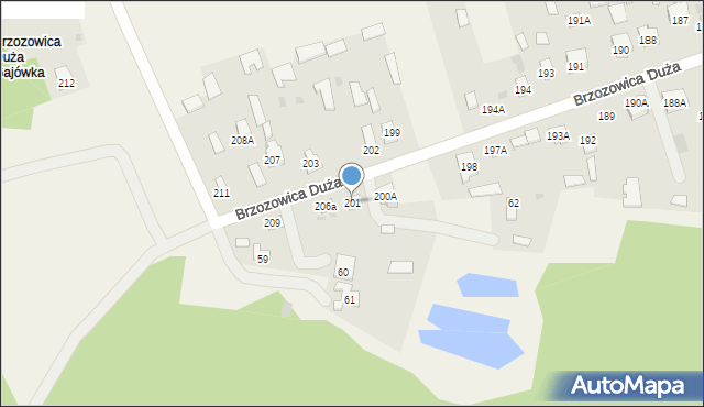 Brzozowica Duża, Brzozowica Duża, 201, mapa Brzozowica Duża