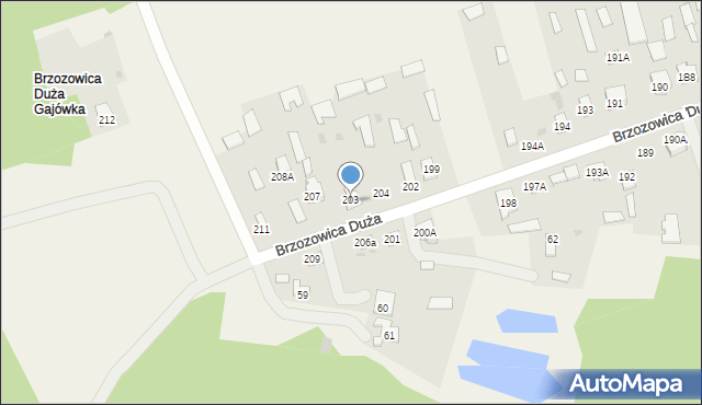Brzozowica Duża, Brzozowica Duża, 206, mapa Brzozowica Duża