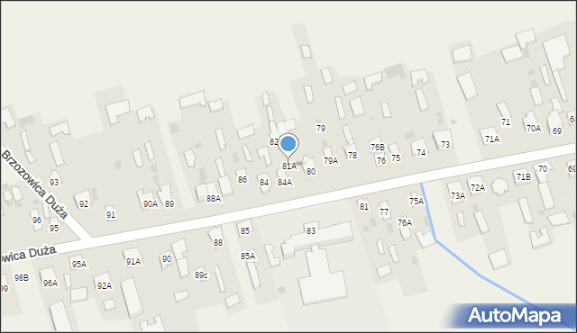 Brzozowica Duża, Brzozowica Duża, 81A, mapa Brzozowica Duża