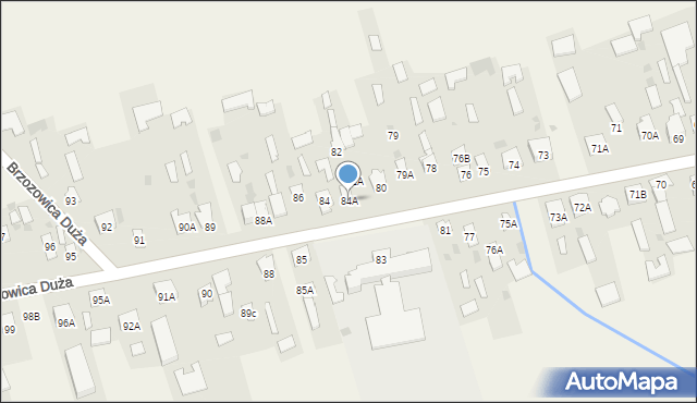 Brzozowica Duża, Brzozowica Duża, 84A, mapa Brzozowica Duża