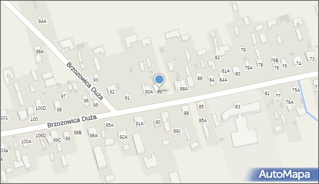 Brzozowica Duża, Brzozowica Duża, 89, mapa Brzozowica Duża