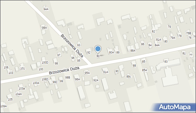Brzozowica Duża, Brzozowica Duża, 91, mapa Brzozowica Duża