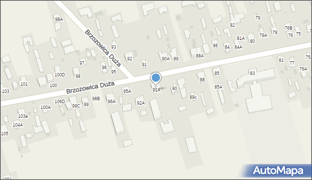 Brzozowica Duża, Brzozowica Duża, 91A, mapa Brzozowica Duża