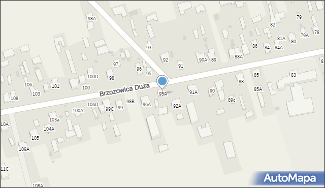 Brzozowica Duża, Brzozowica Duża, 95A, mapa Brzozowica Duża