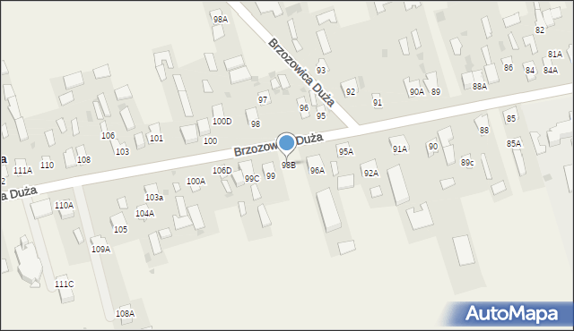 Brzozowica Duża, Brzozowica Duża, 98B, mapa Brzozowica Duża