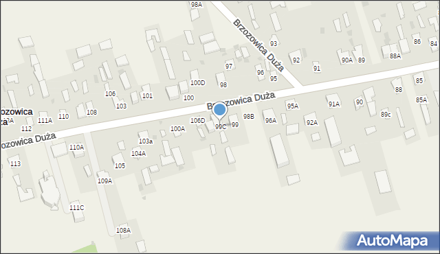 Brzozowica Duża, Brzozowica Duża, 99C, mapa Brzozowica Duża