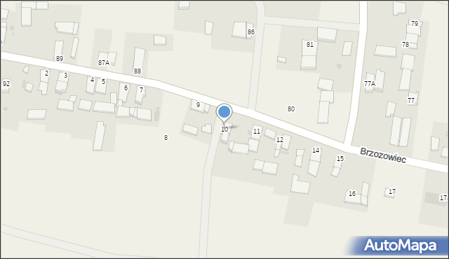 Brzozowiec, Brzozowiec, 10, mapa Brzozowiec