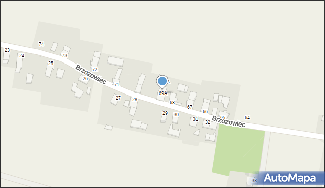 Brzozowiec, Brzozowiec, 69A, mapa Brzozowiec