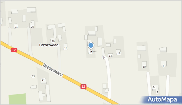 Brzozowiec, Brzozowiec, 15, mapa Brzozowiec