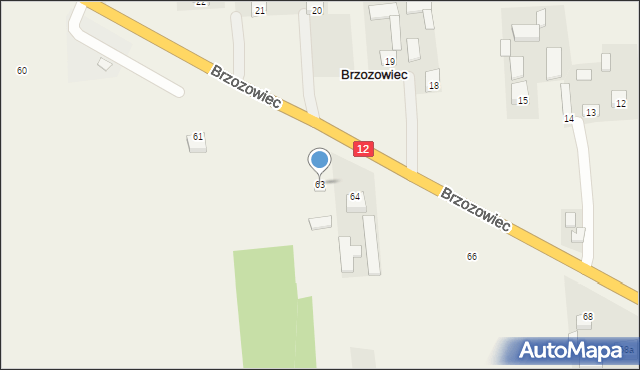 Brzozowiec, Brzozowiec, 63, mapa Brzozowiec