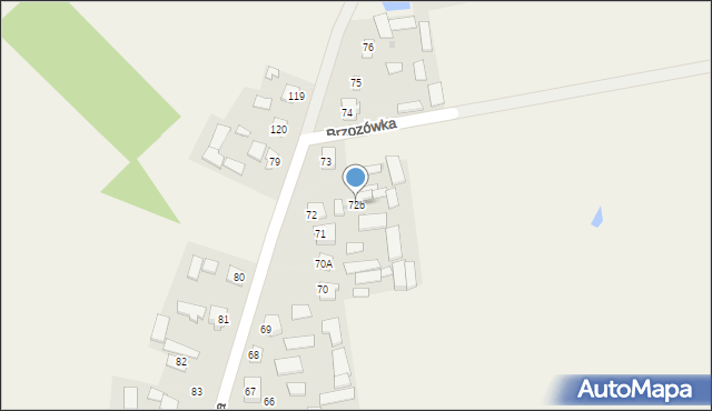 Brzozówka, Brzozówka, 72b, mapa Brzozówka