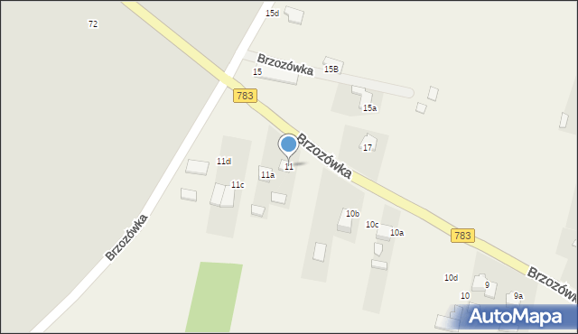 Brzozówka, Brzozówka, 11, mapa Brzozówka